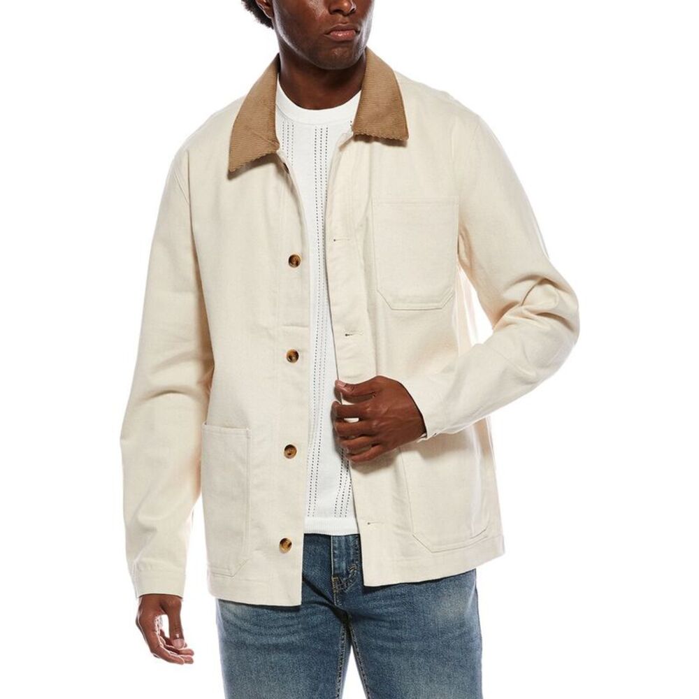 Slate & Stone Mens  Brushed Workwear Jacket, White